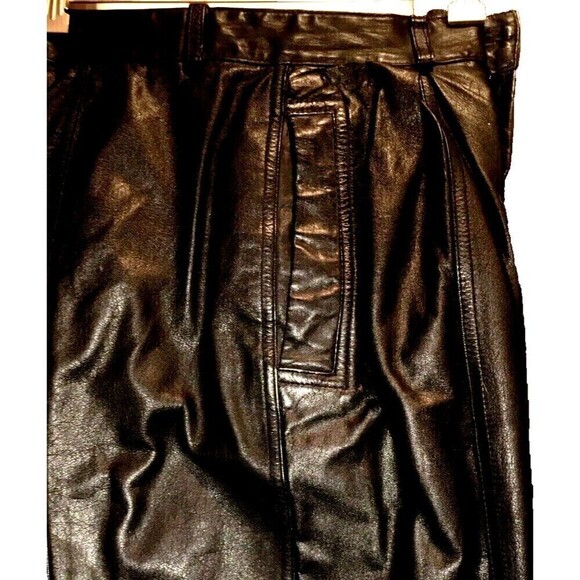 Toffs Leather Pleated Pants, Ultra High Waist, Quality, 25 inch - Picture 9 of 12